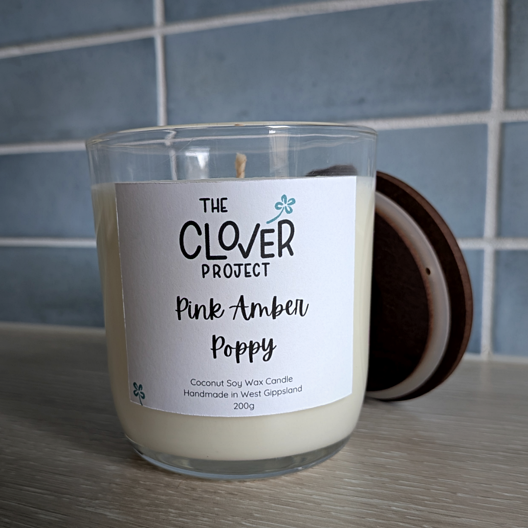 Pink Amber Poppy Candle